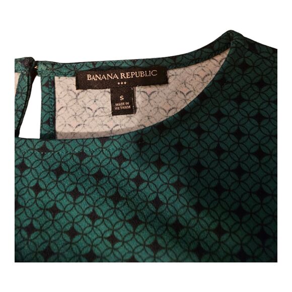 Banana Republic Small Green Short Sleeve Mini Dress - Picture 2 of 7